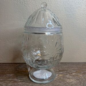 New Target Bullseye Glass Novelty Egg Jar Canister with Lid
